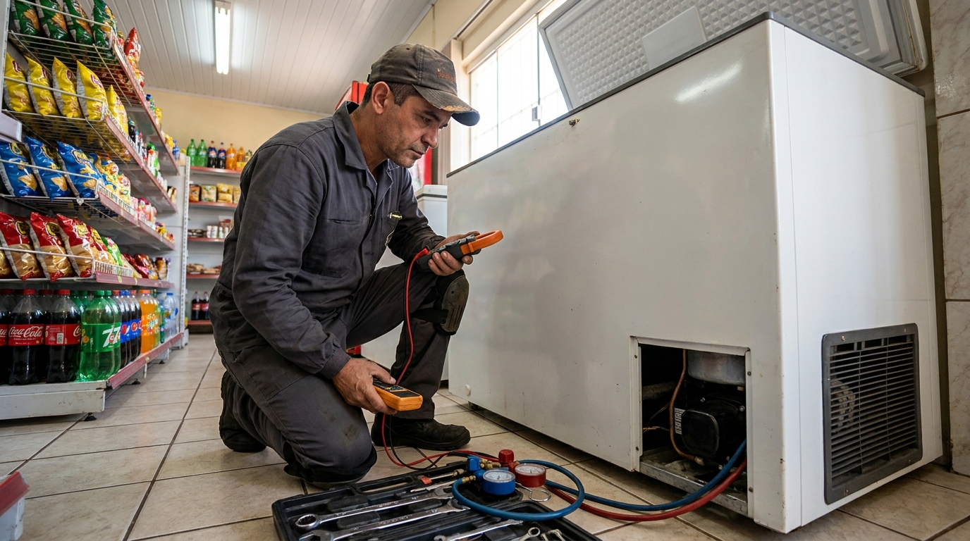 Conserto de placa eletrônica de freezer na Buritirana, Palmas‑TO