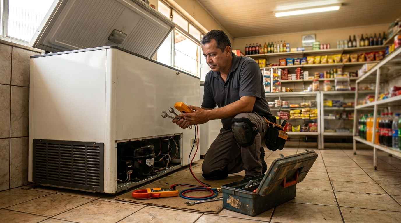 Técnico de conserto de freezer em residência na Buritirana, Palmas‑TO